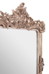Orsina Silver Wall Mirror With Thick Moulded Frame, Hanging Mirror, Decorative Antique Wall Mirror With Foliage Motif - thumbnail 3