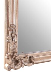 Orsina Silver Wall Mirror With Thick Moulded Frame, Hanging Mirror, Decorative Antique Wall Mirror With Foliage Motif - thumbnail 4