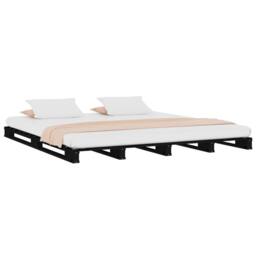 Berkfield Home Pallet Bed Black 120x190 cm Small Double Wood Pine - thumbnail 3
