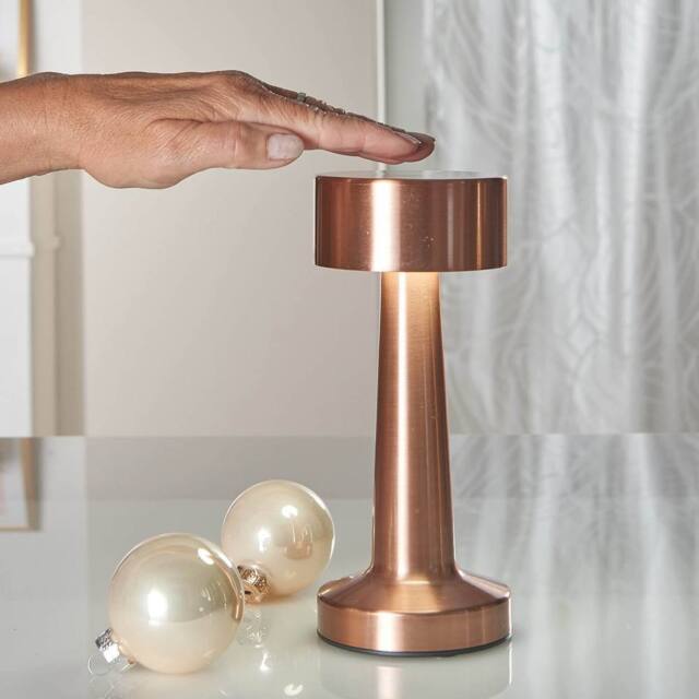 Coopers of Stortford Rechargeable Table Lamp with Touch Light & Metal Finish in Rose Gold - image 1