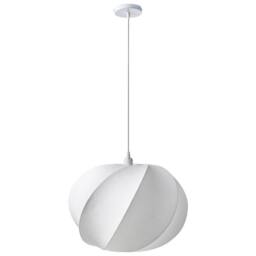 Wyld and Coco Faux Silk Pendant Lamp White Handmade Modern Ceiling Light - thumbnail 4