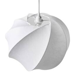 Wyld and Coco Faux Silk Pendant Lamp White Handmade Modern Ceiling Light - thumbnail 5