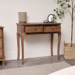 Melody Maison Dark Wood 2 Drawer Dressing Table - Ashwell Range in Dark Brown - thumbnail 4