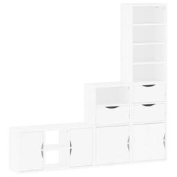 Berkfield Home 4 Piece TV Units with Storage ODDA White Solid Wood Pine