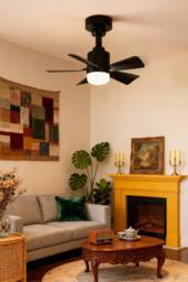 Living and Home Sophisticated LED Ceiling Fan Light in Black - thumbnail 2