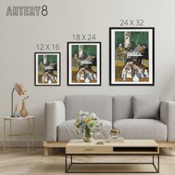 "Artery8 Musicians At The Heuriger Music Moriz Jung Framed Canvas Wall Art - Size: W12"" x H16""" - thumbnail 4