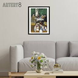 "Artery8 Musicians At The Heuriger Music Moriz Jung Framed Canvas Wall Art - Size: W12"" x H16""" - thumbnail 3