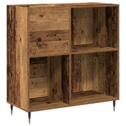 Berkfield Home Record Cabinet Artisan Oak 84, 5x38x89 cm Engineered Wood in Brown - Size: 5 x 38 x 89 cm - thumbnail 2