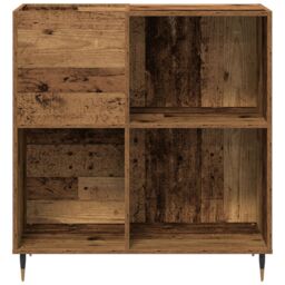 Berkfield Home Record Cabinet Artisan Oak 84, 5x38x89 cm Engineered Wood in Brown - Size: 5 x 38 x 89 cm - thumbnail 4