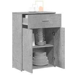Berkfield Home Sideboard Concrete Grey 60x30x84 cm Engineered Wood - Size: 60 x 30 x 84 cm - thumbnail 4