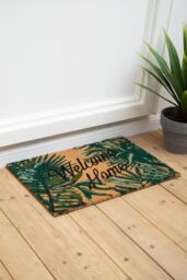 Orsina Winter Palm Doormat in Green - Size: 100 cm diameter - thumbnail 4