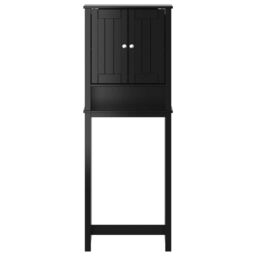 Berkfield Home Over-the-Toilet Storage BERG Black 60x27x164.5 cm Solid Wood - thumbnail 3