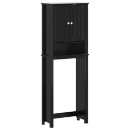 Berkfield Home Over-the-Toilet Storage BERG Black 60x27x164.5 cm Solid Wood - thumbnail 2