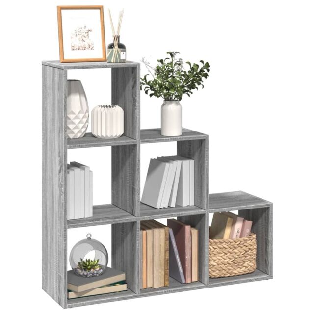 Berkfield Home Room Divider Bookcase¬†3-Tier¬†Grey Sonoma 99x29x99 cm Engineered Wood in Grey - Size: 99 x 29 x 99 cm - image 1