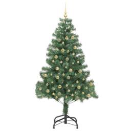 Berkfield Home Christmas Tree with 300 LEDs with Stand Green 210 cm PVC - thumbnail 4