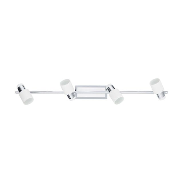 Loops Wall Light Colour 4 Spots Chrome Plated & White Steel Bulb GU10 4x5W Included - image 1