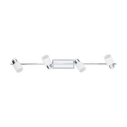 Loops Wall Light Colour 4 Spots Chrome Plated & White Steel Bulb GU10 4x5W Included