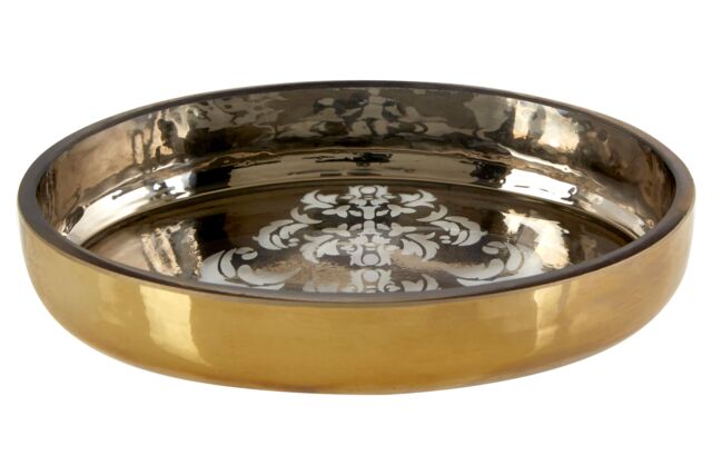 Orsina Elissa Oval Soap Dish, Gold Coloured Glass - image 1