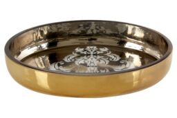 Orsina Elissa Oval Soap Dish, Gold Coloured Glass