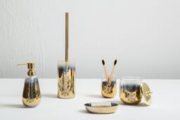 Orsina Elissa Oval Soap Dish, Gold Coloured Glass - thumbnail 3