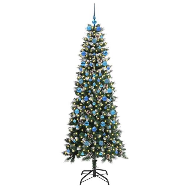 Berkfield Home Elegant Artificial Christmas Tree with 300 LEDs Green 86 x 86 x 210 cm - image 1