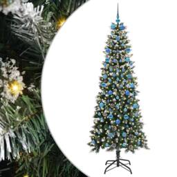 Berkfield Home Elegant Artificial Christmas Tree with 300 LEDs Green 86 x 86 x 210 cm - thumbnail 3
