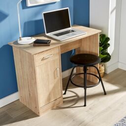 Home Source Tyler Desk 1 Drawer 1 Door Compact Computer Workstation Home Office in Light Oak - thumbnail 3