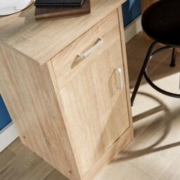 Home Source Tyler Desk 1 Drawer 1 Door Compact Computer Workstation Home Office in Light Oak - thumbnail 4