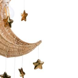 Wyld and Coco Moon Rattan Pendant Lamp Handwoven Natural Boho Shade - thumbnail 7