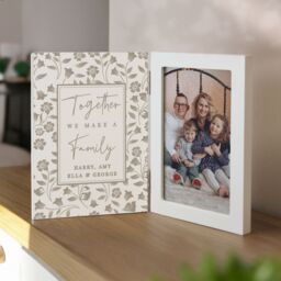 Personalised Memento Company Personalised Family Wooden Hinged 6x4 Photo Frame in White - thumbnail 3