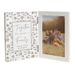 Personalised Memento Company Personalised Family Wooden Hinged 6x4 Photo Frame in White - thumbnail 1