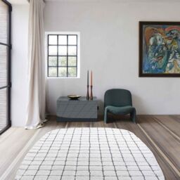 The Rug Shop UK White Modern Geometric Shaggy Easy To Clean White Area Rug - Size: 160 cm x 230 cm - thumbnail 2