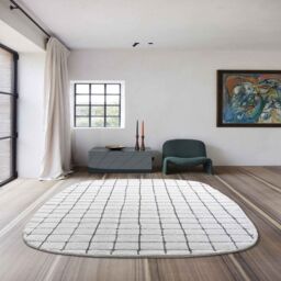 The Rug Shop UK White Modern Geometric Shaggy Easy To Clean White Area Rug - Size: 160 cm x 230 cm - thumbnail 1