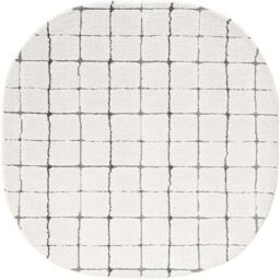 The Rug Shop UK White Modern Geometric Shaggy Easy To Clean White Area Rug - Size: 160 cm x 230 cm - thumbnail 3