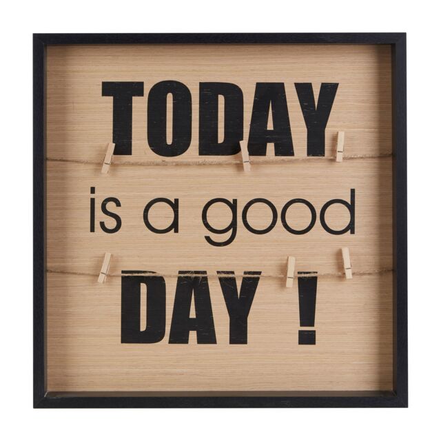 Orsina Luxe Today Is A Good Day Peg Photo Frame, Durable Picture Holder With MDF Construction, Wooden Image Holder in Brown - image 1