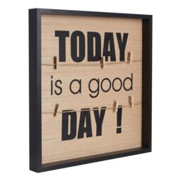 Orsina Luxe Today Is A Good Day Peg Photo Frame, Durable Picture Holder With MDF Construction, Wooden Image Holder in Brown - thumbnail 2
