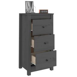 Berkfield Home Sideboards 2 pcs Grey 40x35x80 cm Solid Wood Pine - Size: 40 x 35 x 80 cm - thumbnail 4