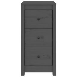 Berkfield Home Sideboards 2 pcs Grey 40x35x80 cm Solid Wood Pine - Size: 40 x 35 x 80 cm - thumbnail 5