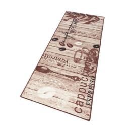 THE RUGS Design Velours Kitchen Runner Rug Non Slip Durable Comfort Mat in Brown - Size: 67 cm x 180 cm - thumbnail 3