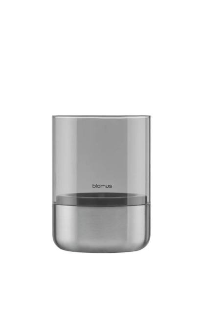 Blomus CALMA Lantern S - Stainless Steel matt, Glass Smoke in Silver - image 1