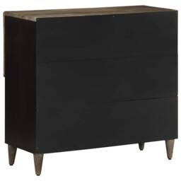 Berkfield Home Sideboard 80x33x75 cm Solid Wood Mango in Black - Size: 80 x 33 x 75 cm - thumbnail 5