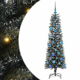 Berkfield Home Elegant Artificial Christmas Tree with 150 LEDs Green 43 x 43 x 150 cm - thumbnail 3