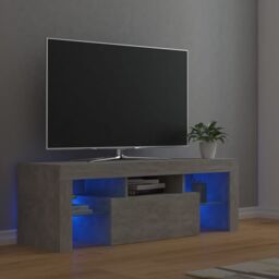 Berkfield Home TV Cabinet with LED Lights Concrete Grey 120x35x40 cm - Size: 120 x 35 x 40 cm - thumbnail 1