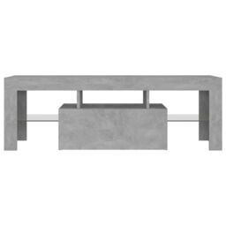 Berkfield Home TV Cabinet with LED Lights Concrete Grey 120x35x40 cm - Size: 120 x 35 x 40 cm - thumbnail 5