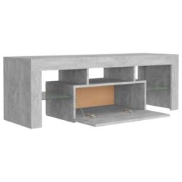 Berkfield Home TV Cabinet with LED Lights Concrete Grey 120x35x40 cm - Size: 120 x 35 x 40 cm - thumbnail 4