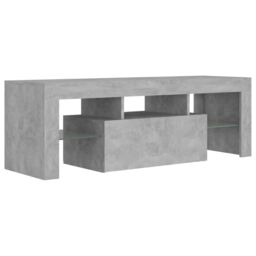 Berkfield Home TV Cabinet with LED Lights Concrete Grey 120x35x40 cm - Size: 120 x 35 x 40 cm - thumbnail 3