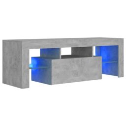 Berkfield Home TV Cabinet with LED Lights Concrete Grey 120x35x40 cm - Size: 120 x 35 x 40 cm - thumbnail 2