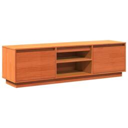 Berkfield Home TV Cabinet Wax Brown 140x35x40 cm Solid Wood Pine - Size: 140 x 35 x 40 cm - thumbnail 3