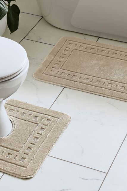 Catherine Lansfield 'Armoni' Bath Mat & Ped Set in Natural - image 1