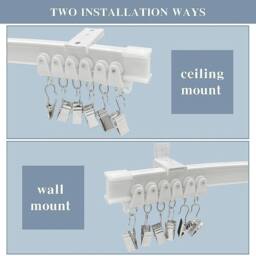 FLAVORA Ceiling Mounted 5M Bendable Curtain Track Rail in White - Size: 10 - thumbnail 3